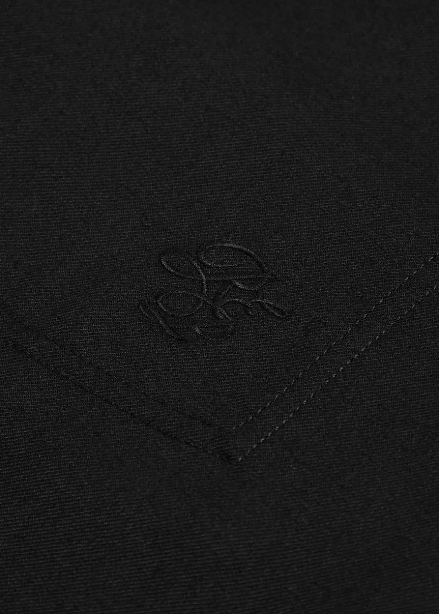 Logo-embroidered twill overshirt