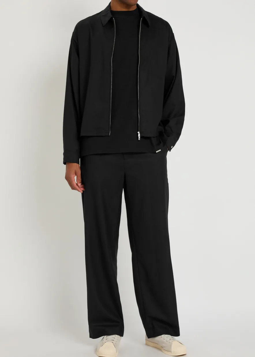 Logo-embroidered twill overshirt