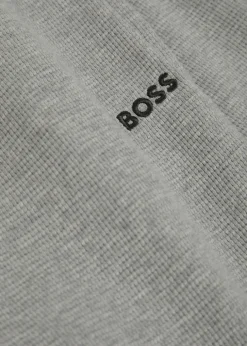 Logo-embroidered waffle cotton-blend shorts