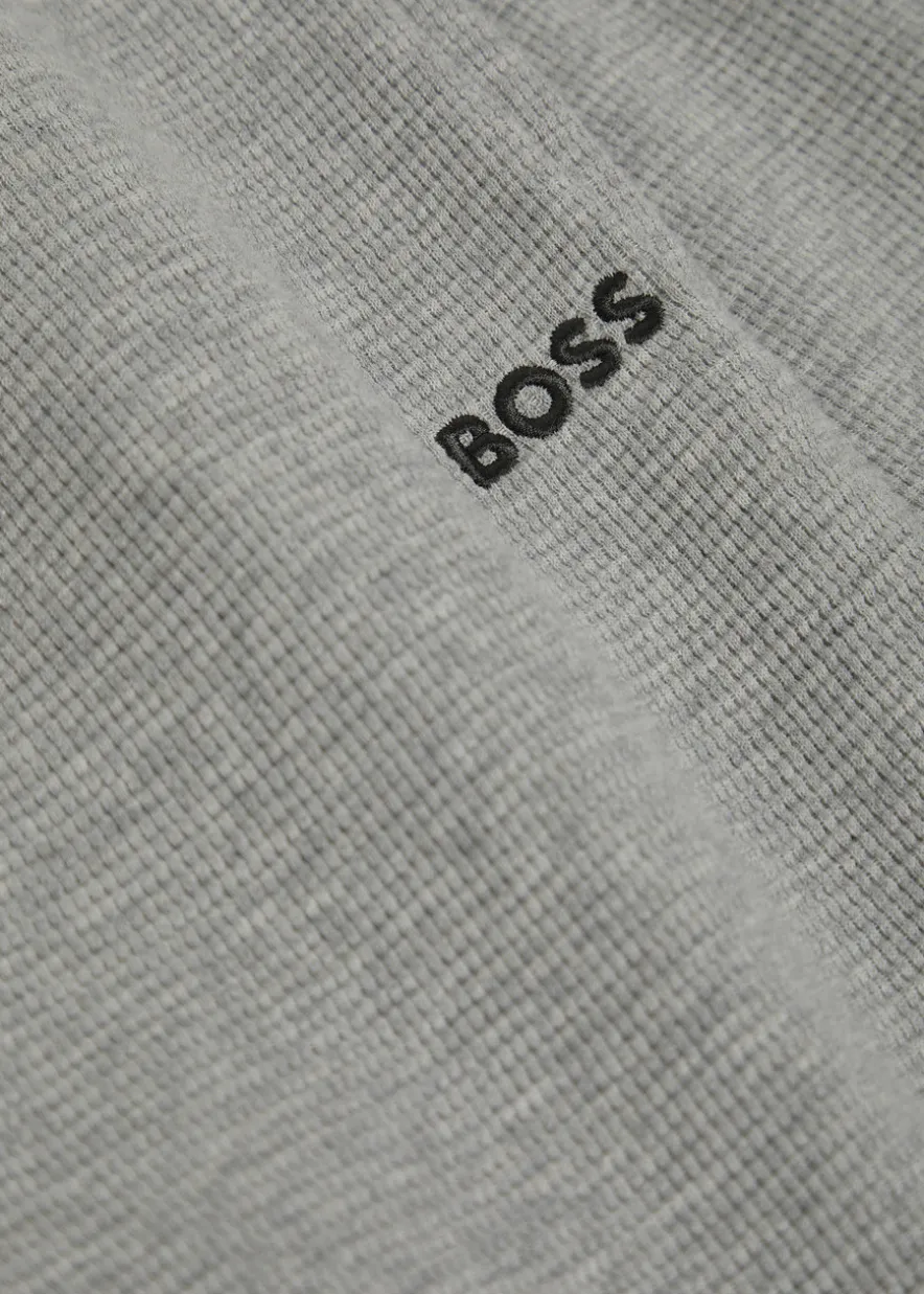 Logo-embroidered waffle cotton-blend shorts