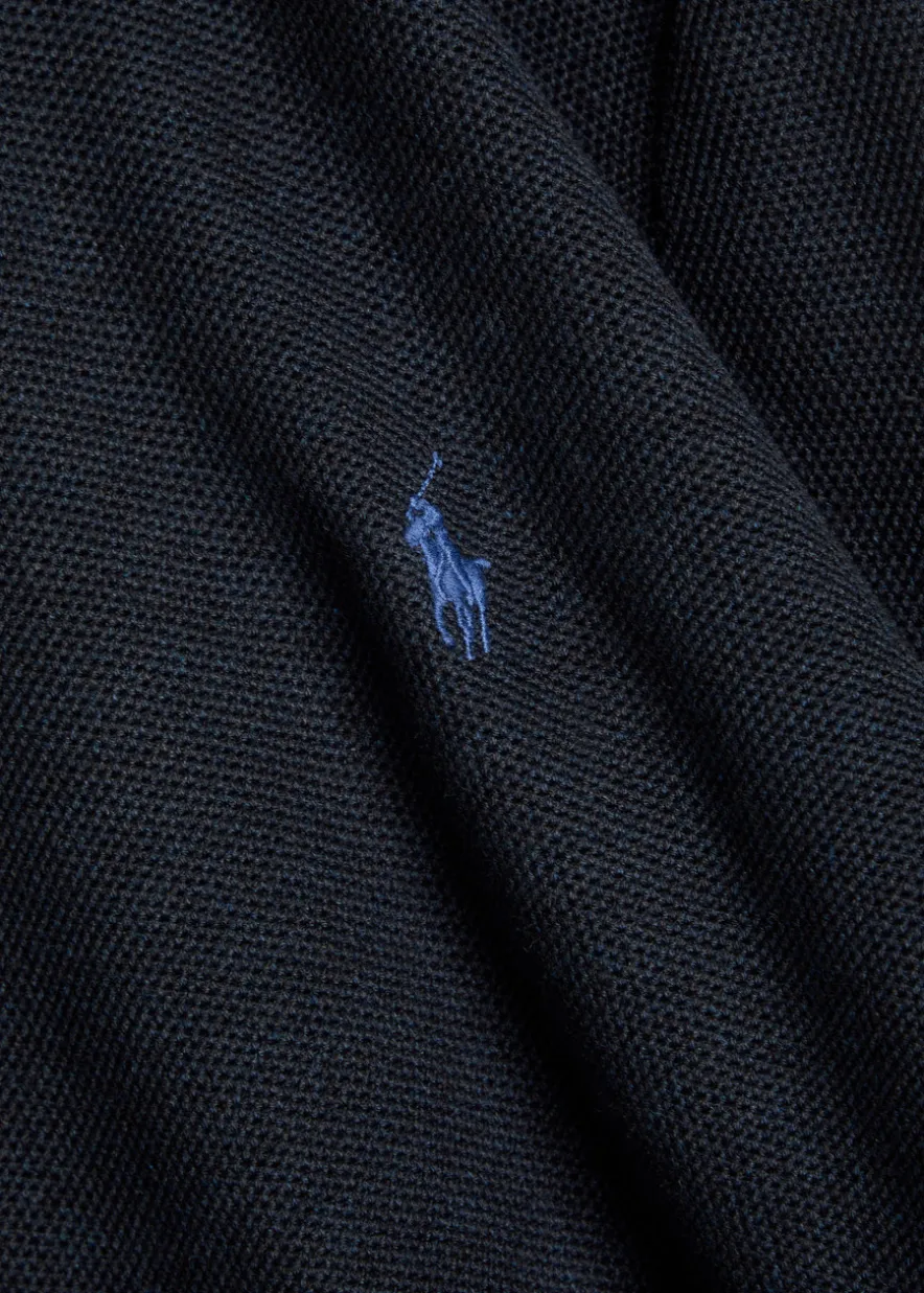 Logo-embroidered waffle-knit jumper