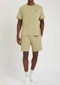 Logo-embroidered waffle T-shirt