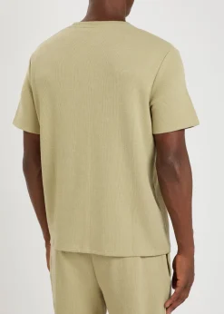 Logo-embroidered waffle T-shirt