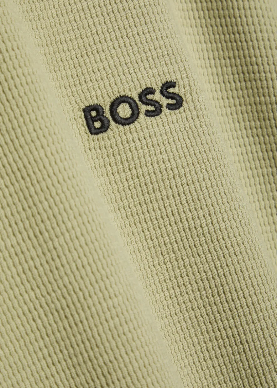 Logo-embroidered waffle T-shirt