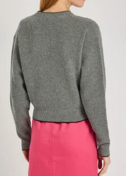 Logo Embroidered wool and cashmere-blend jumper