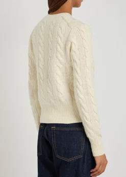 Logo-embroidered wool and cashmere-blend jumper