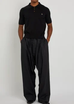 Logo-embroidered wool and cashmere-blend polo shirt