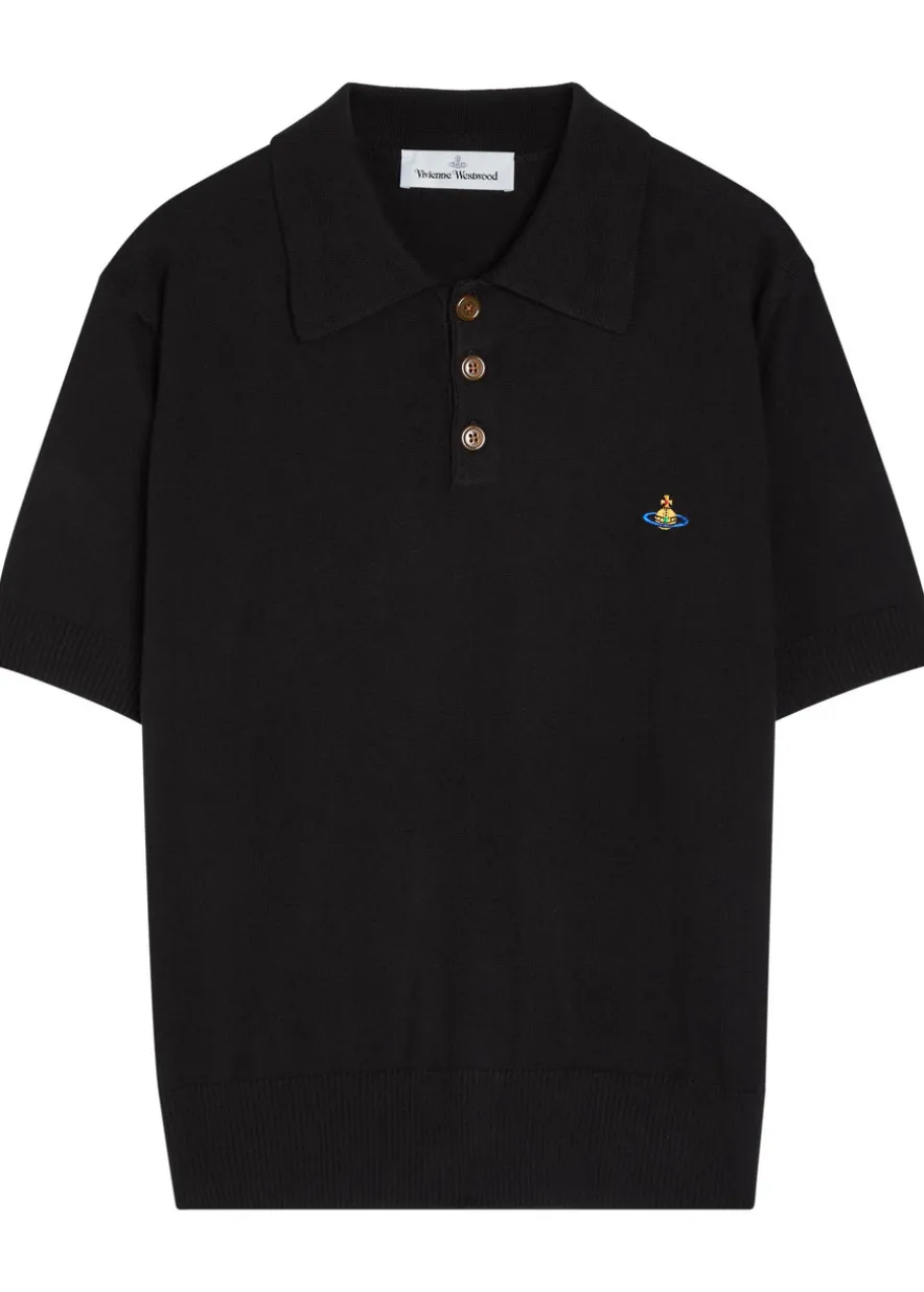 Logo-embroidered wool and cashmere-blend polo shirt