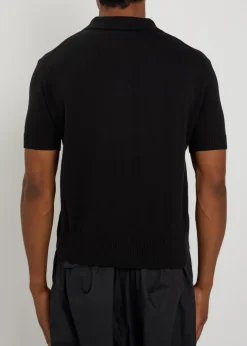 Logo-embroidered wool and cashmere-blend polo shirt