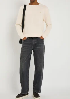 Logo-embroidered wool-blend jumper