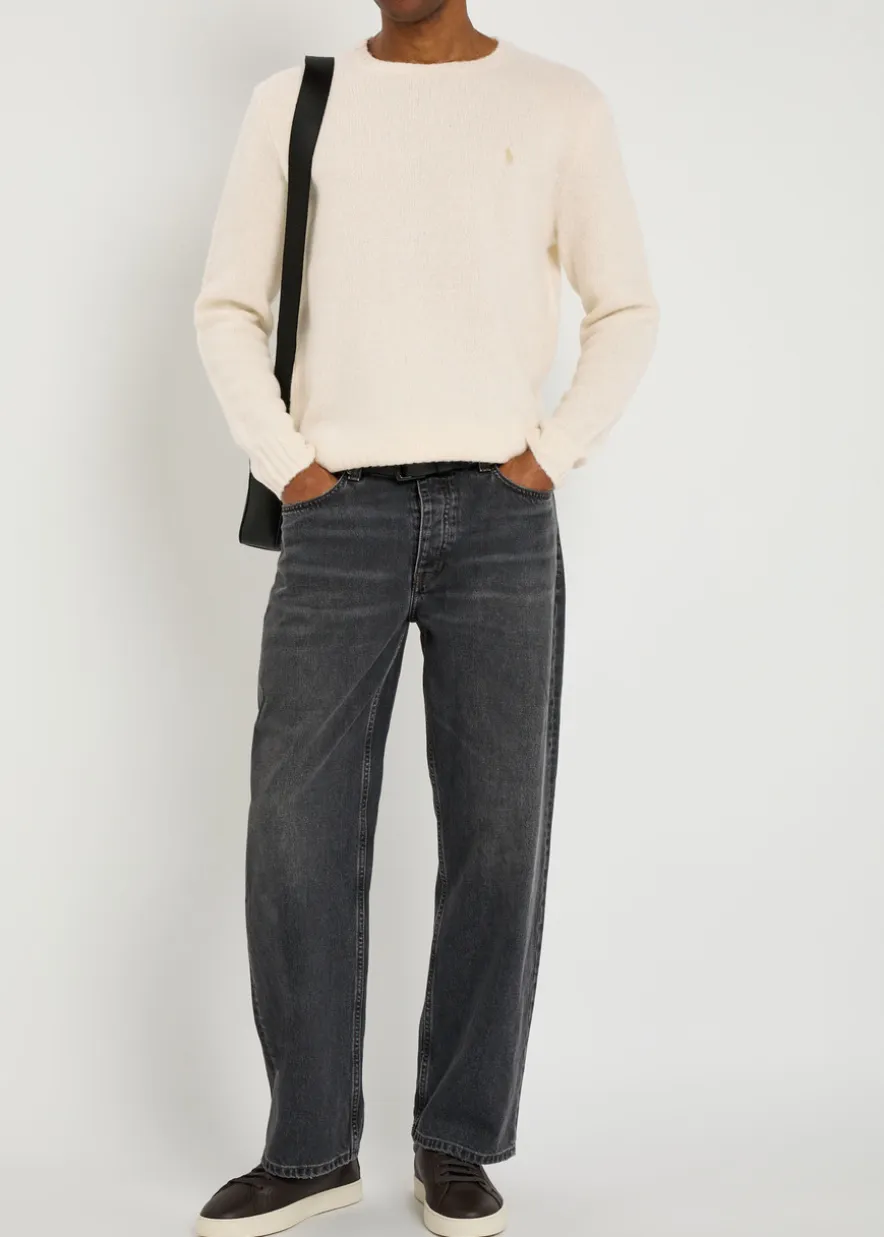 Logo-embroidered wool-blend jumper
