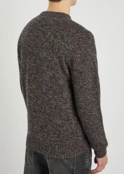 Logo-embroidered wool-blend jumper