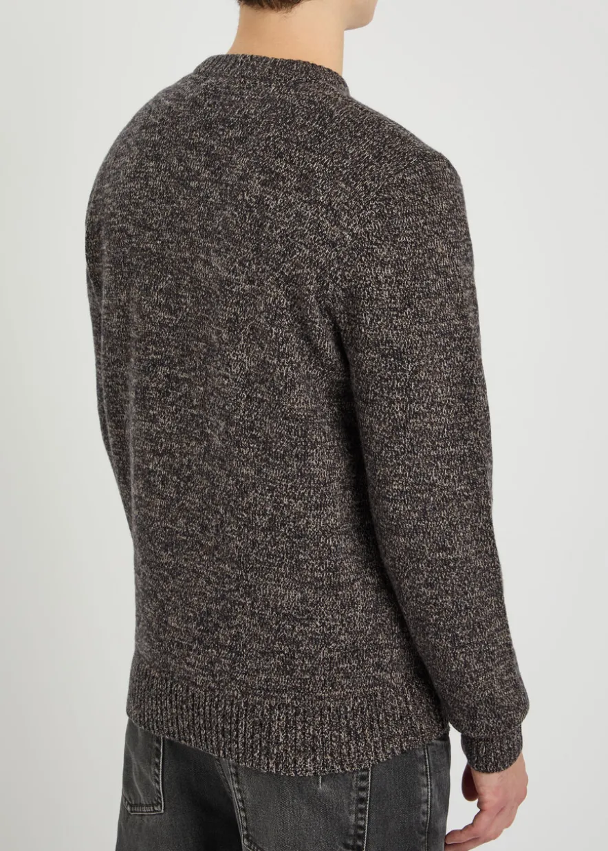 Logo-embroidered wool-blend jumper