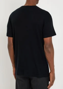 Logo-embroidered wool T-shirt