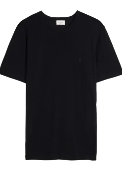 Logo-embroidered wool T-shirt