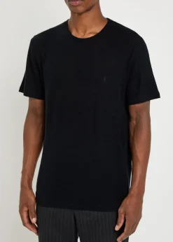 Logo-embroidered wool T-shirt