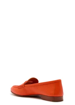 Logo grained leather loafers