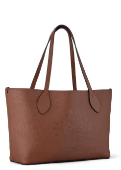 Logo grained leather tote bag