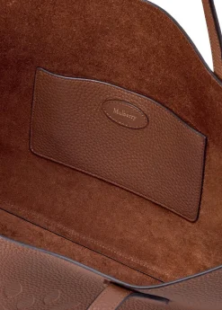 Logo grained leather tote bag