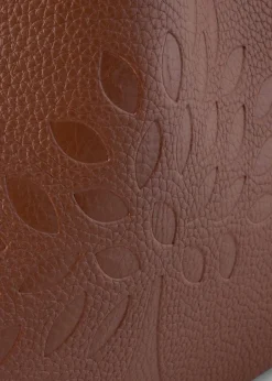 Logo grained leather tote bag