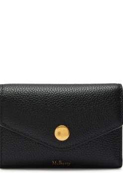 Logo grained leather wallet