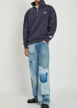 Logo half-zip cotton sweatshirt