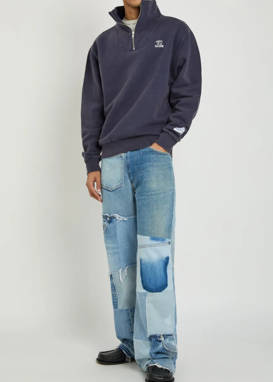 Logo half-zip cotton sweatshirt