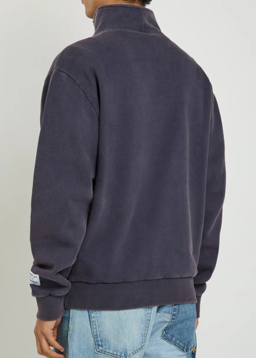 Logo half-zip cotton sweatshirt