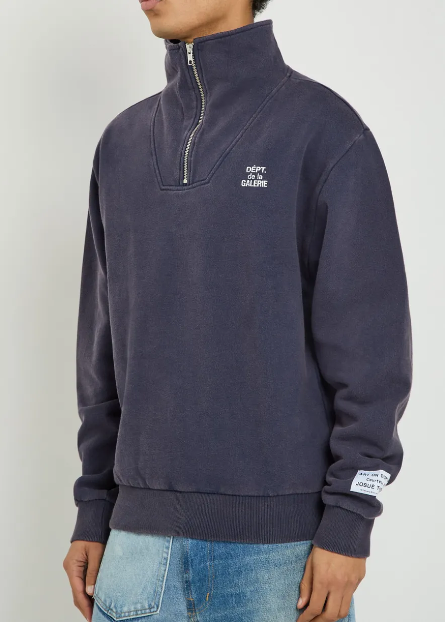 Logo half-zip cotton sweatshirt