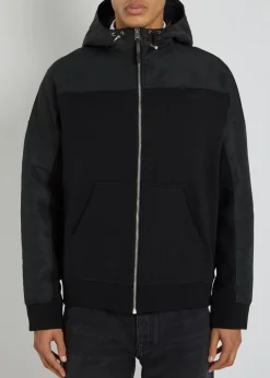 Logo hooded cotton and shell windbreaker jacket