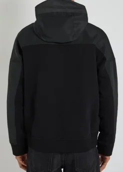 Logo hooded cotton and shell windbreaker jacket