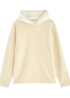 Logo hooded faux fur sweatshirt