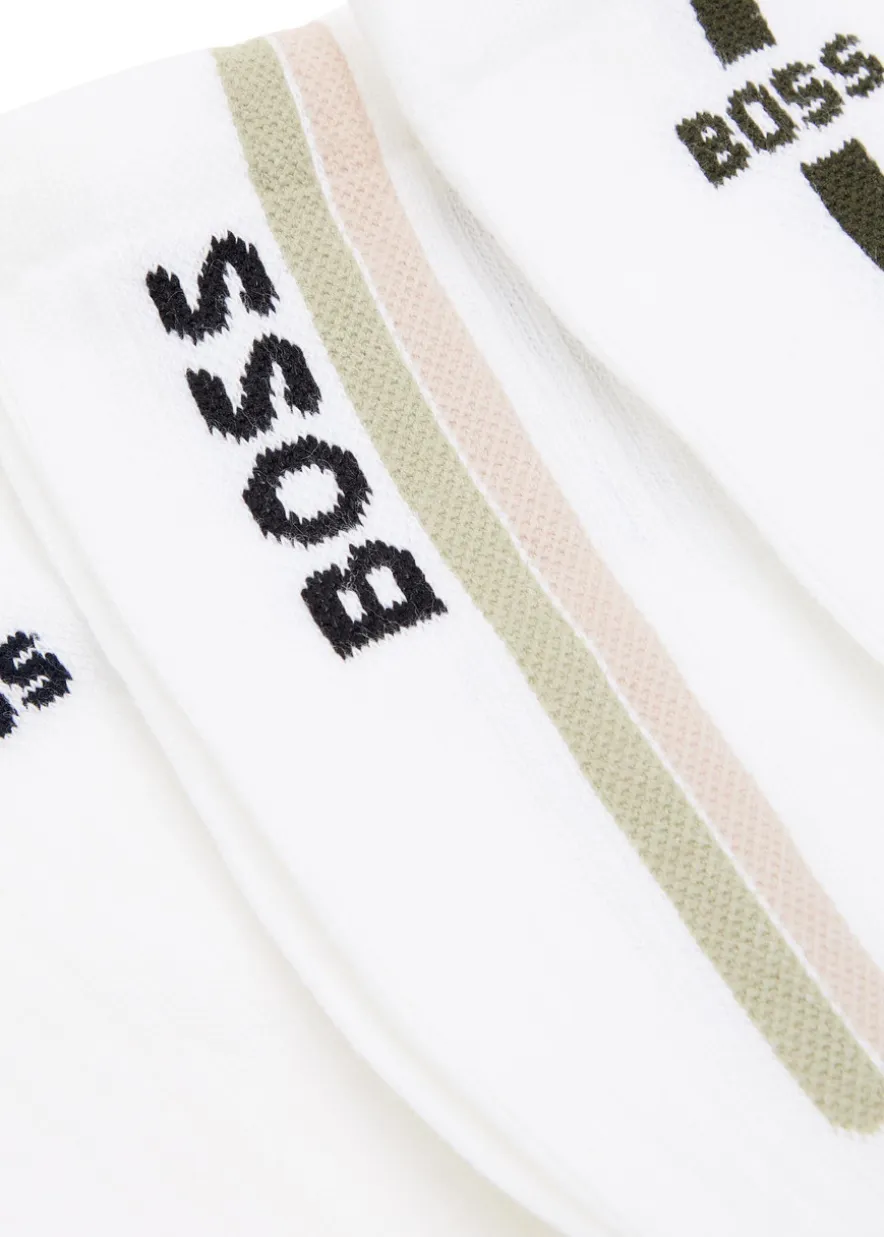 Logo-intarsia cotton-blend socks - set of three