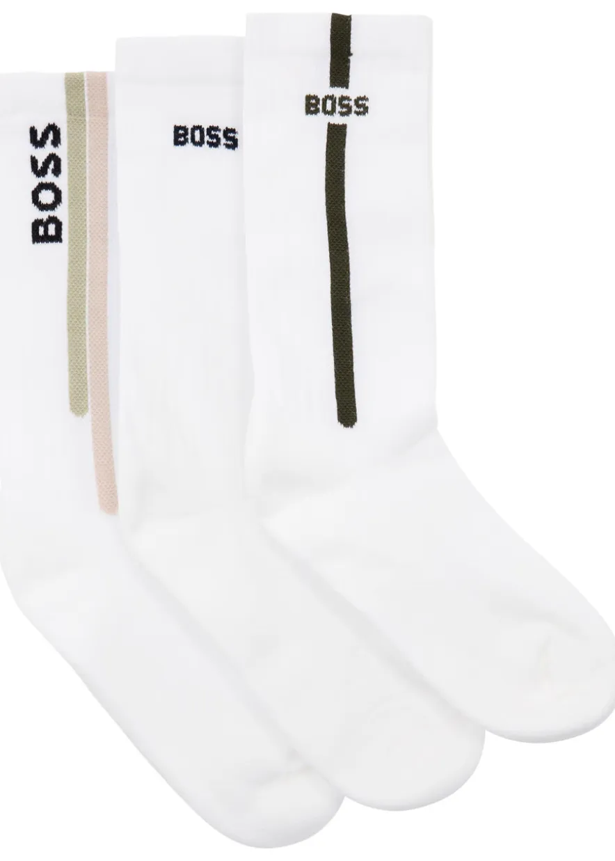 Logo-intarsia cotton-blend socks - set of three