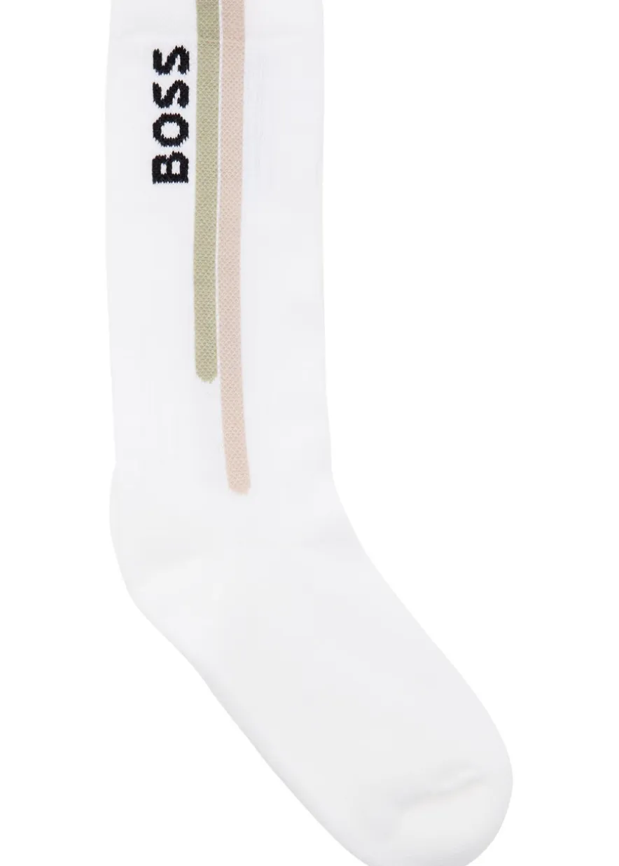 Logo-intarsia cotton-blend socks - set of three