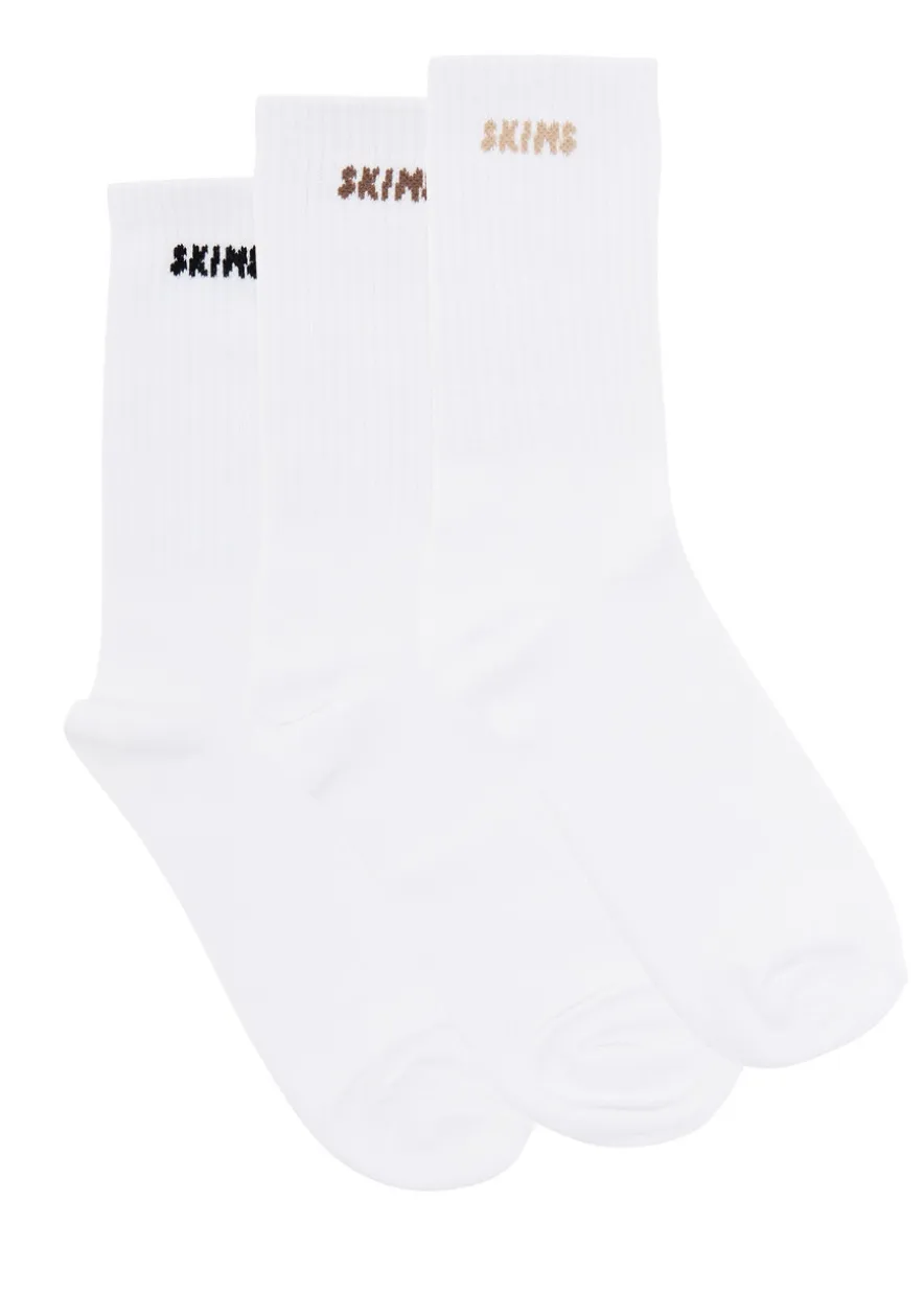 Logo-intarsia cotton-blend socks - set of three