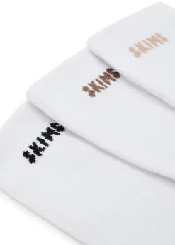 Logo-intarsia cotton-blend socks - set of three