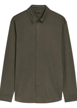 Logo-intarsia cotton shirt