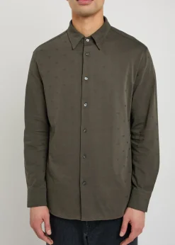 Logo-intarsia cotton shirt