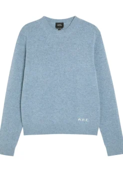Logo-intarsia mélange-knit jumper