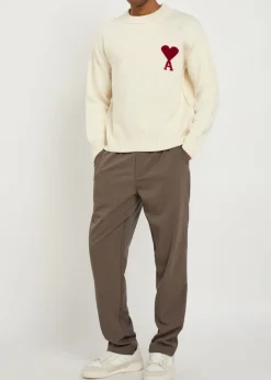 Logo-intarsia wool jumper