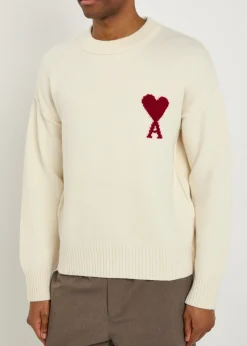 Logo-intarsia wool jumper