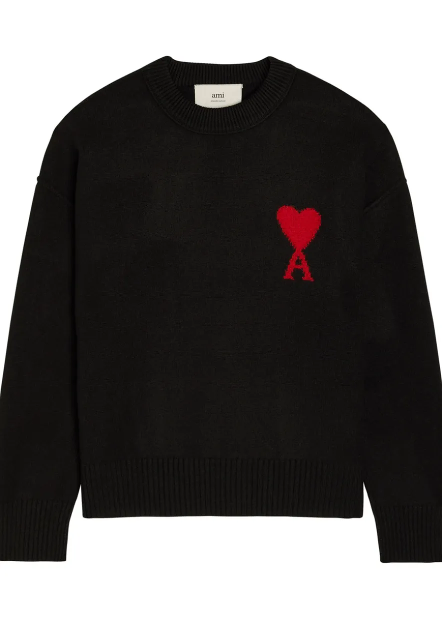Logo-intarsia wool jumper