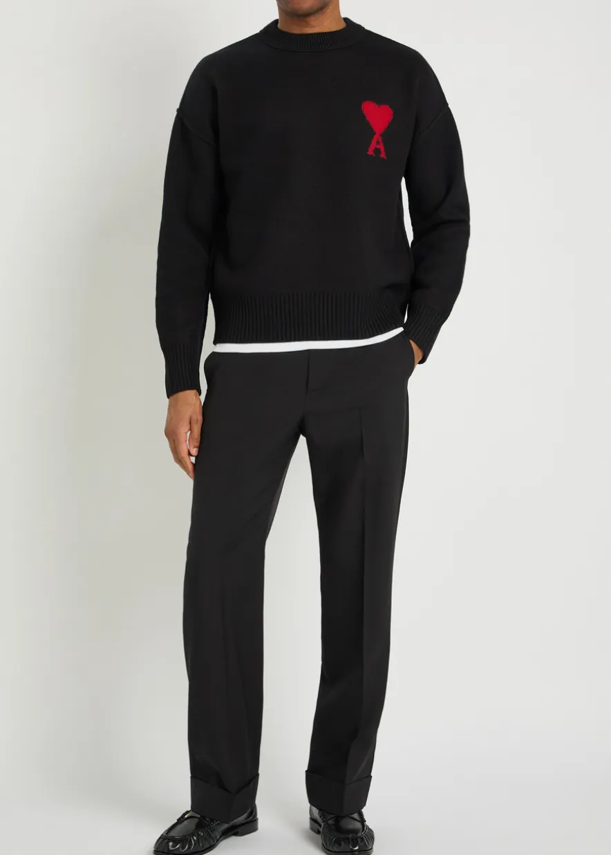 Logo-intarsia wool jumper