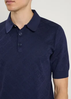 Logo-jacquard silk polo shirt