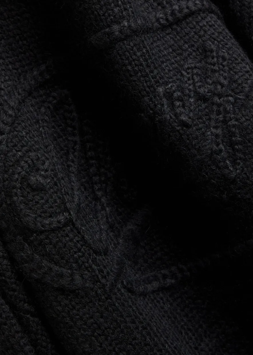 Logo knitted alpaca-blend henley jumper