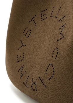 Logo large faux suede shoulder bag