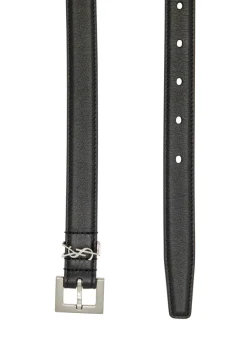 Logo leather belt