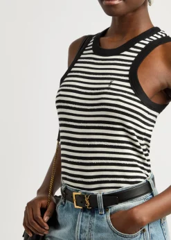 Logo leather belt