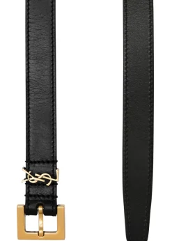 Logo leather belt